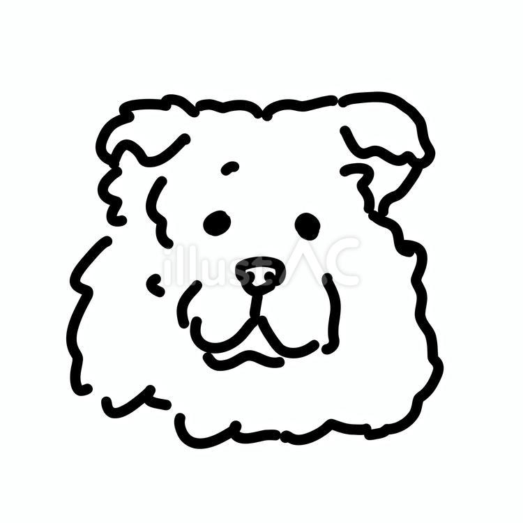 もふもふの犬 チャウチャウ,サモエド,大型犬のイラスト素材