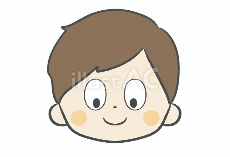 目の体操　目を下に動かす男の子 目,下向き,顔のイラスト素材
