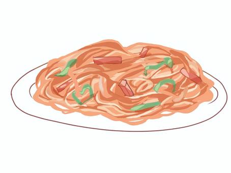 ナポリタンスパゲッティ ナポリタン,スパゲッティ,洋食,食べ物,パスタのイラスト素材