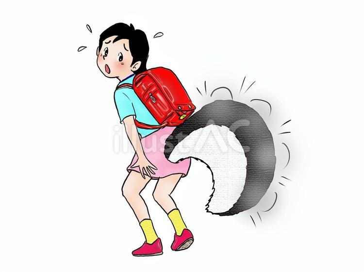 やだぁ、おならが臭うみたいじゃん 人物,こども,小学生のイラスト素材
