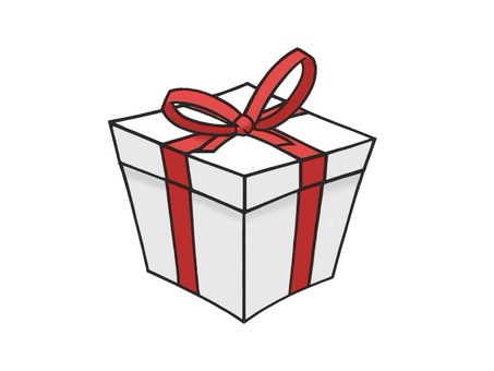 赤いリボンのついたプレゼントボックス プレゼント,リボン,ボックス,記念日,誕生日,バースデープレゼント,贈り物,可愛い,立方体,お洒落のイラスト素材