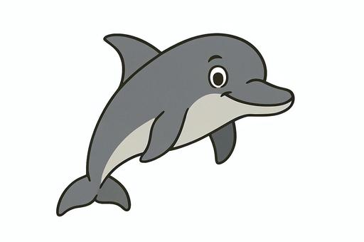 イルカのアニメ風イラスト