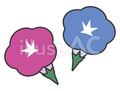 アサガオの花のイラスト