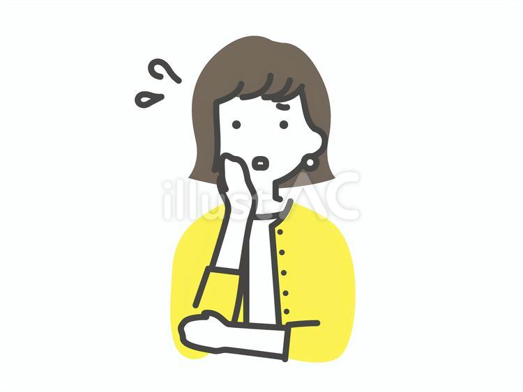 焦っている会社員の女性 不安,焦る,心配のイラスト素材