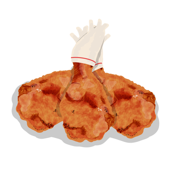 チキンのイラスト。 チキン,鶏,唐揚げ,食べ物,クリスマスのイラスト素材
