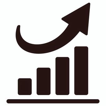 株価が上昇するイメージのアイコン 株価,株,上がる,上昇,向上,好景気,爆上がり,チャート,グラフ,昇るのイラスト素材