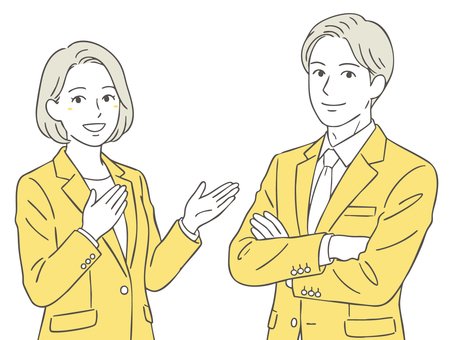 信頼できる男性と女性3 男性,女性,人物,任せる,承ります,安心,専門,相談,窓口,受付のイラスト素材