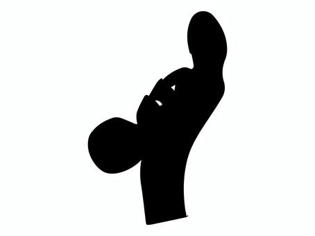 受話器を握る手元のシルエット 受話器,固定,電話,握る,手元,通話,手描き,シルエット,黒のイラスト素材