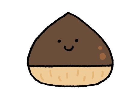 かわいい表情の栗 かわいい表情の栗 栗,キャラクター,笑顔,かわいい,イラスト,素材,秋,木の実,食べ物,ナチュラルのイラスト素材