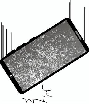 スマホ落とす スマホ,落とす,落下,画面,割れる,ヒビ,破損,携帯,機器,リアルのイラスト素材