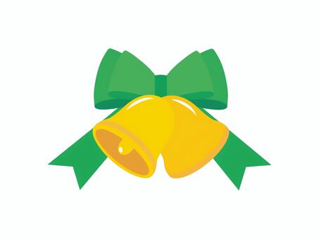 クリスマスベル ベル,クリスマス,リボン,鈴,鐘,飾り,冬,イラスト,かわいい,カットのイラスト素材