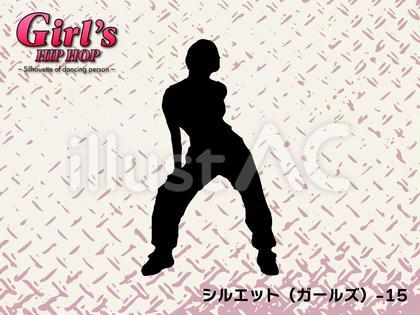 ガールズダンスのシルエット単品-15