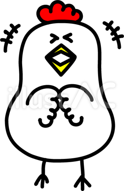 にわとり うける,わはは,酉のイラスト素材