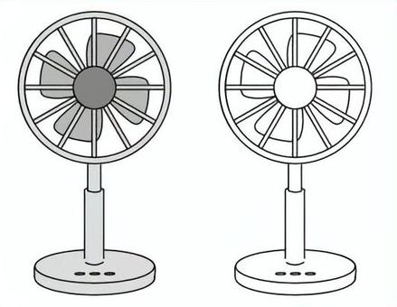 Illustration, fan, color, line drawing, 