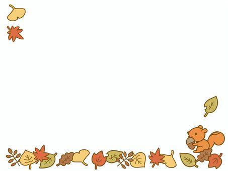 秋の落ち葉とリスのフレーム 秋の落ち葉とリスのフレーム 秋,落ち葉,枯れ葉,葉,葉っぱ,紅葉,もみじ,イチョウ,銀杏,リスのイラスト素材