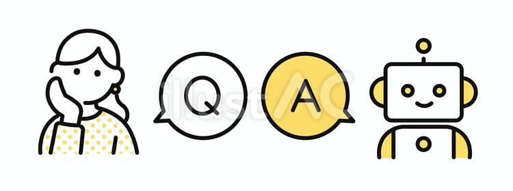 Q&Aふきだし／ロボットとユーザー アイコン,人物,q&aのイラスト素材