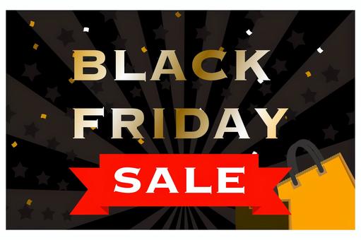 BLACK FRIDAY SALE  ブラックフライデー,金曜日,黒,背景,フレーム,枠,飾り,紙吹雪,星,集中線のイラスト素材