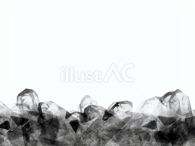 黒い水晶のような結晶構造のモノトーン背景 結晶,クリスタル,鉱石のイラスト素材