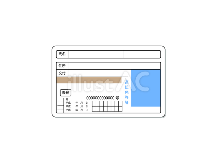 免許証のイラスト 免許証,身分証明,証明書のイラスト素材