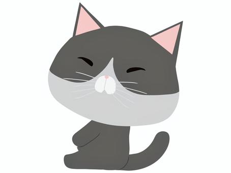 座っているはちわれ猫 座っているはちわれ猫 座る,猫,はちわれ,動物,かわいい,リラックスのイラスト素材