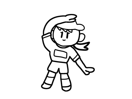 体操 体操,手描き,女の子,運動,小学生のイラスト素材