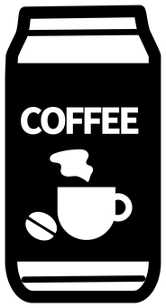 缶コーヒー　モノクロ 缶コーヒー,コーヒー,缶,スチール缶,イラスト,フリー素材,無料,ベクター,挿し絵,カットのイラスト素材