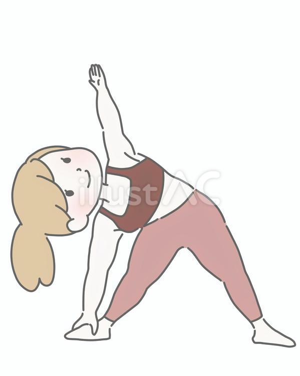ヨガをする女性 ヨガ,ヨガポーズ,ストレッチのイラスト素材