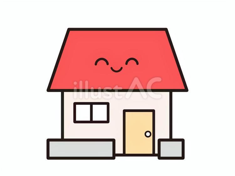 可愛い家 家,マイホーム,顔のイラスト素材