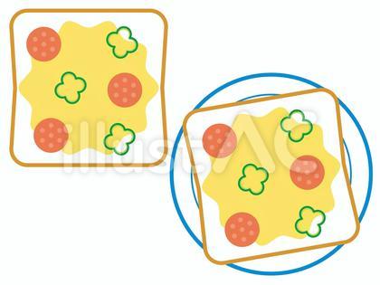 ピザトーストのイラストセット