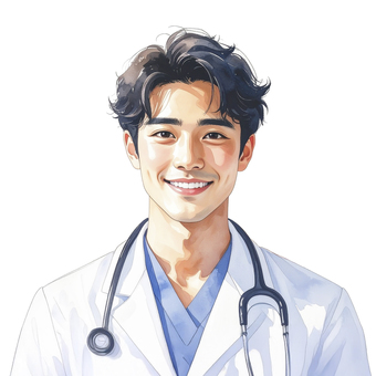 若い男性の医者　AI生成画像 