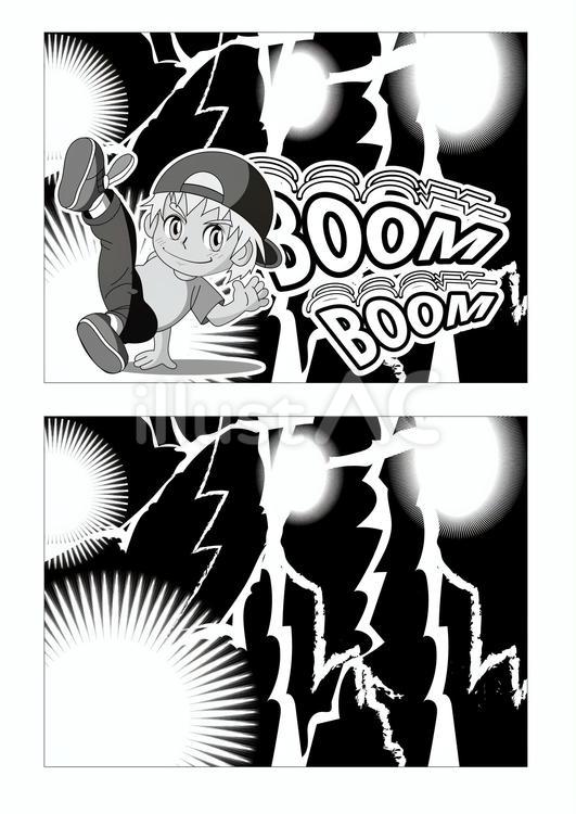 いなずま_05フレーム 漫画素材,マンガ,稲妻のイラスト素材