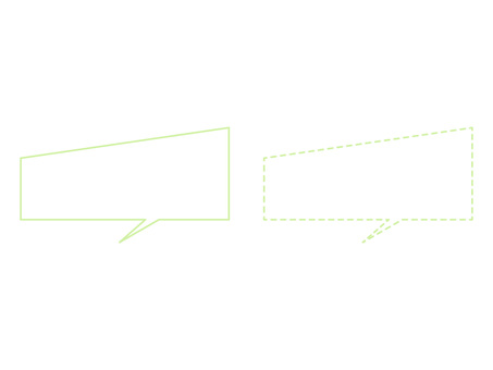 セリフ・メッセージ用・吹き出しセット フレーム,吹き出し,コメント,セリフ,コミュニケーション,会話,チャット,線画,破線,点線のイラスト素材