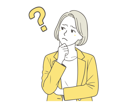 考える女性1 悩む,女性,考える,ビジネス,疑問,ビジネスウーマン,シンプル,心配,はてな,悩みのイラスト素材