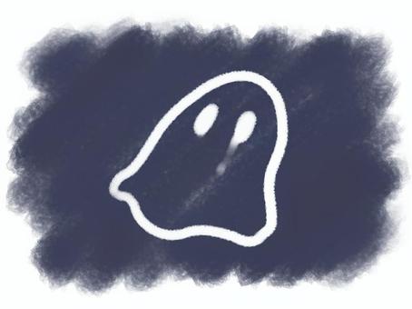 絵本風おばけ おばけ,絵本風,手描き,落書き,クレヨン,ゆるい,かわいい,子ども向け,背景透過のイラスト素材