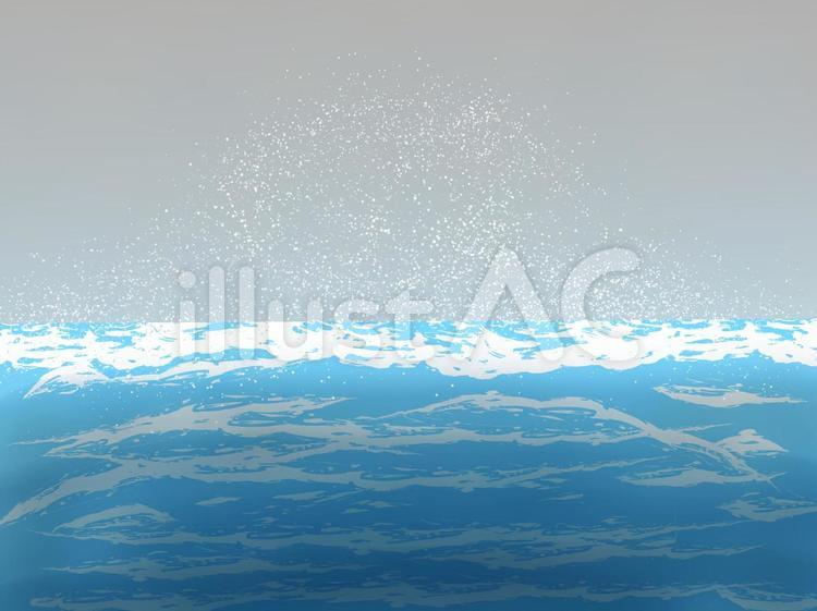 海　波　津波 海,波,津波のイラスト素材