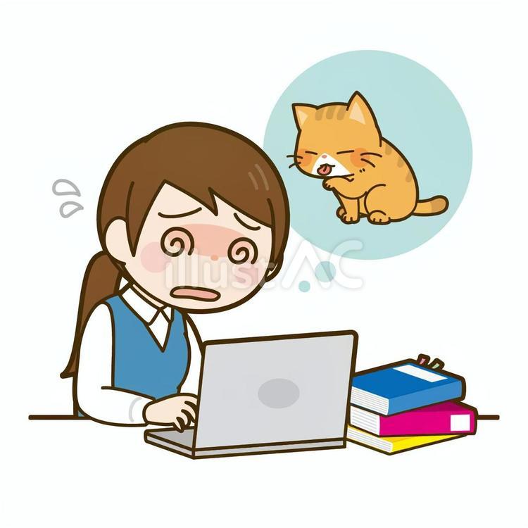 猫の手も借りたい 猫の手も借りたい,ことわざ,仕事のイラスト素材