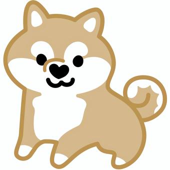 ハート鼻の柴犬（立つ）1 柴犬,犬,動物,ハート,鼻,立つ,シンプル,かわいい,キュート,デフォルメのイラスト素材