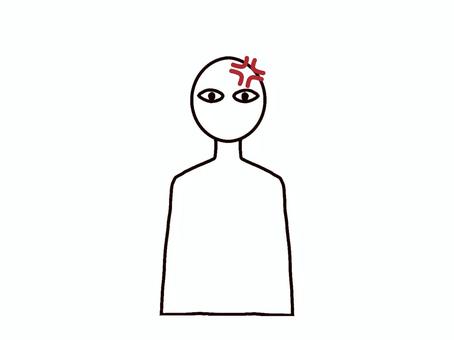 怒りマークと人型 怒りマーク,怒る,イライラ,キレそう,短気,怖い,不機嫌,喧嘩,記号のイラスト素材