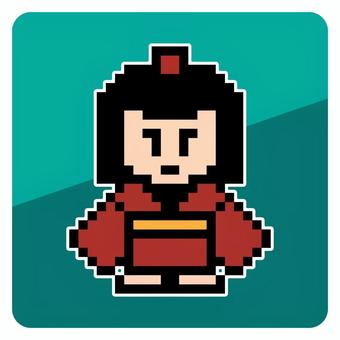 座敷童のピクセルアート 座敷童,神,座敷,蔵,子供,童,童子,富,幸運,裕福のイラスト素材