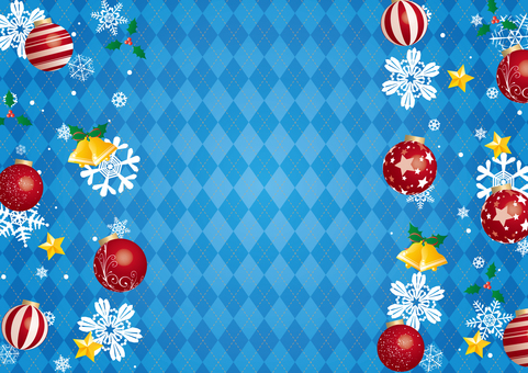 雪の結晶とクリスマスの装飾の青色の背景