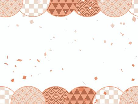 正月和風フレーム年賀状 年賀状,和柄,和風,正月,可愛い,美しい,ベクター,紙吹雪,パーティー,お祝いのイラスト素材