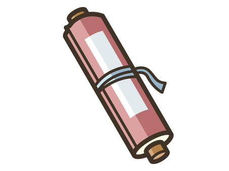 巻物_03 巻物,巻き物,古文書,書物,文書,手紙,和風,伝統,和紙,和柄のイラスト素材