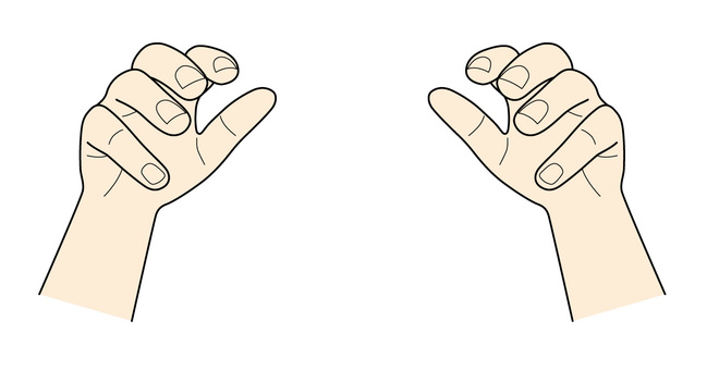 手　197　色付き 手,指,リアル,両手,腕,上げる,押さえる,支える,のせる,かぶせるのイラスト素材