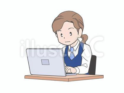 PC閲覧会社員女性 主線グレー