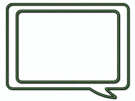 吹き出し　長方形　緑 吹き出し,フレ−ム,ポストカード,メッセージカード,飾り枠,あしらい,長方形,緑,ザラザラ,ノイズのイラスト素材