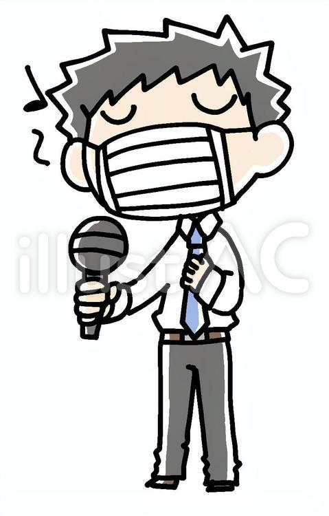 マスクで歌う男性 マスク,歌う,男性のイラスト素材