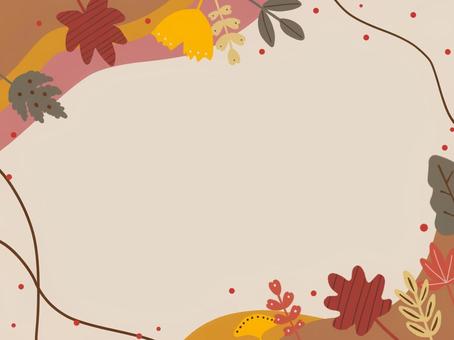 秋の葉っぱフレーム 秋,紅葉,落ち葉,葉っぱ,フレーム,背景,枠,自然,季節,ナチュラルのイラスト素材