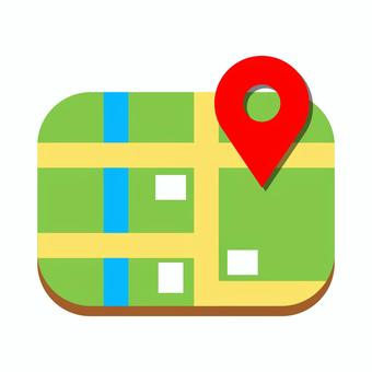 地図とマップピン ピン,マップマーカー,マーカー,ポインター,現在地,位置情報,目的地,地図,地図記号,シンプルのイラスト素材