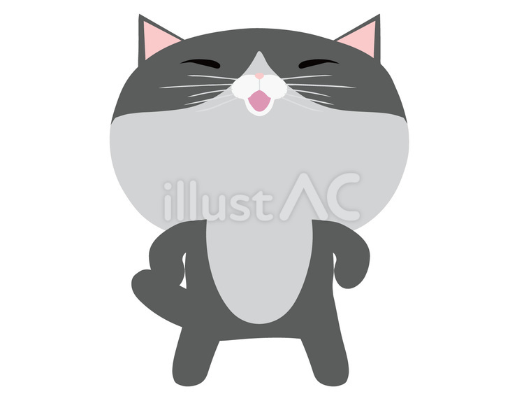 威張る_猫 威張る,動物,かわいいのイラスト素材
