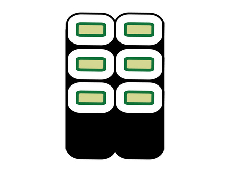 細巻き・寿司ロール・かっぱ巻きアイコン 料理,寿司,かっぱ巻き,細巻き,海苔,きゅうり,和食,日本食,食べ物,食品のイラスト素材